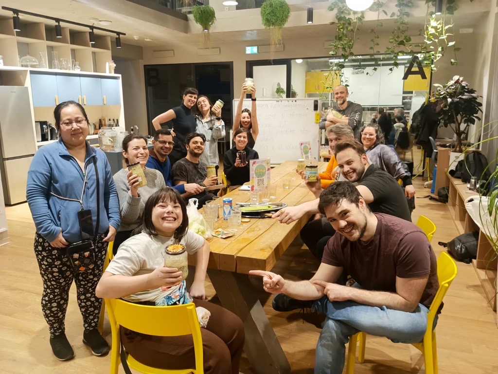Group photo after a shared class activity